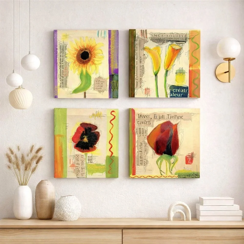 Z Gallerie “Floral Le Pricx” Canvas Print – 14” x 14” – Ready to Han
